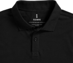 Men’s long-sleeve cotton polo shirt, 200 g/m², Elevate Life black colour