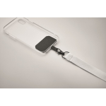 Polyester lanyard with safety clasp for mobile phone white colour third photographic view