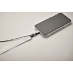 Polyester lanyard with safety clasp for mobile phone white colour fourth photographic view