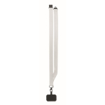Polyester lanyard with safety clasp for mobile phone white colour eighth view