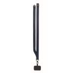 Polyester lanyard with safety clasp for mobile phone navy-blue colour ninth view