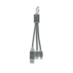 2-in-1 keyring including charging cable with 3 ports