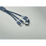2-in-1 keyring including charging cable with 3 ports