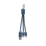2-in-1 keyring including charging cable with 3 ports