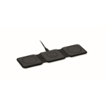 Foldable wireless charging station with 3 charging points, 15W black colour sixth view