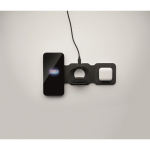 Foldable wireless charging station with 3 charging points, 15W black colour seventh photographic view