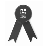 Honour brooch made of metal with a metal clip black colour view with print area