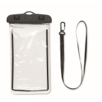 Waterproof phone case with adjustable and removable cord black colour