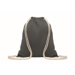 Drawstring bag with cord handles, 220 g/m2 black colour
