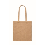 Sustainable tote bag made of jute with long handles beige colour second view