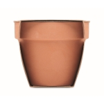 Terracotta flower pot with mint seeds and soil tablet wood colour sixth view