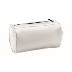 PU toiletry bag with zipper and side handle white colour second view
