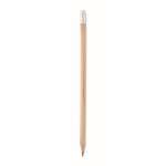 Pencil in natural color with eraser wood colour