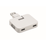 USB Hub with 4 outputs and USB input types A and C white colour