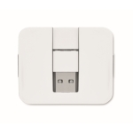 USB Hub with 4 outputs and USB input types A and C white colour fourth view