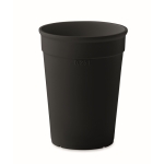 Single wall reusable cup made from recycled PP, 250 ml black colour