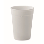 Single wall reusable cup made from recycled PP, 250 ml white colour