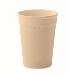 Single wall reusable cup made from recycled PP, 250 ml beige colour
