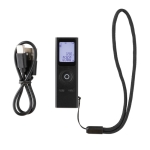 Laser measurer in recycled aluminium with rechargeable battery, 30 m black colour