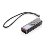 Laser measurer in recycled aluminium with rechargeable battery, 30 m black colour