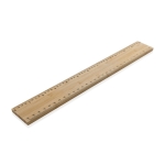 Thick bamboo ruler with double-sided design, 30 cm brown colour
