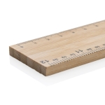 Thick bamboo ruler with double-sided design, 30 cm brown colour
