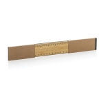 Thick bamboo ruler with double-sided design, 30 cm brown colour