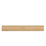 Thick bamboo ruler with double-sided design, 30 cm brown colour