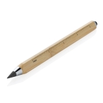 Triangular bamboo pencil with stylus tip and infinite ink brown colour