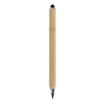 Triangular bamboo pencil with stylus tip and infinite ink brown colour