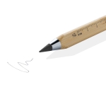 Triangular bamboo pencil with stylus tip and infinite ink brown colour