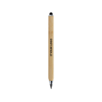 Triangular bamboo pencil with stylus tip and infinite ink brown colour