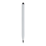 Recycled aluminium pencil with stylus tip and infinite ink white colour