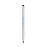Recycled aluminium pencil with stylus tip and infinite ink white colour
