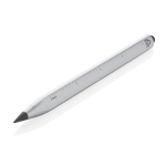 Recycled aluminium pencil with stylus tip and infinite ink silver colour