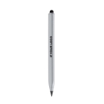 Recycled aluminium pencil with stylus tip and infinite ink silver colour