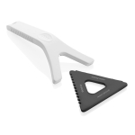 3-in-1 ice scraper in recycled plastic with multiple functions white colour