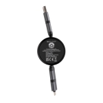 Retractable multi-charging cable, 100 cm, CarPlay compatible grey colour