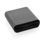 Travel wireless charger with logo, charges 3 devices simultaneously grey colour