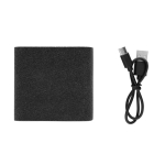 Travel wireless charger with logo, charges 3 devices simultaneously grey colour
