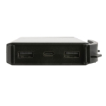 Recycled plastic power bank with solar panel, 10,000 mAh black colour