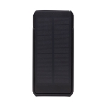 Recycled plastic power bank with solar panel, 10,000 mAh black colour