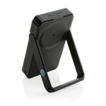 Recycled plastic power bank with solar panel, 5,000 mAh black colour