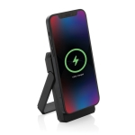 Recycled plastic power bank with solar panel, 5,000 mAh black colour