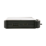 Recycled plastic power bank with solar panel, 5,000 mAh black colour
