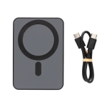 Wireless power bank with magnet and energy indicator, 5,000 mAh black colour