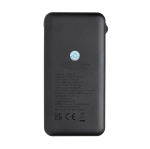 Power bank with energy indicators and type-C cable, 10,000 mAh black colour