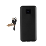 Power bank with built-in type-C and iOS cables, 20,000 mAh black colour
