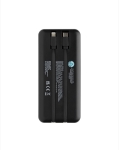 Power bank with built-in type-C and iOS cables, 20,000 mAh black colour