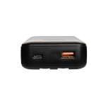 Power bank with built-in type-C and iOS cables, 20,000 mAh black colour